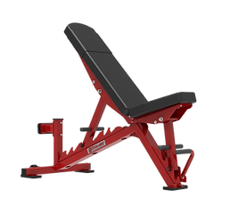 Dynamic Titan Stand Up Bench side view in red and black