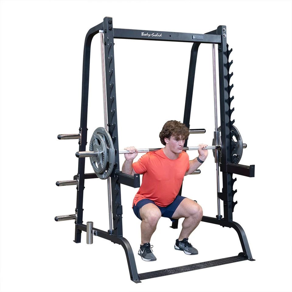 Body Solid GS348B Series 7 Smith Machine Body Solid Simple Basic Half / Power Rack, Smith GS348B_IMGL3483-cut__36784.1735662626