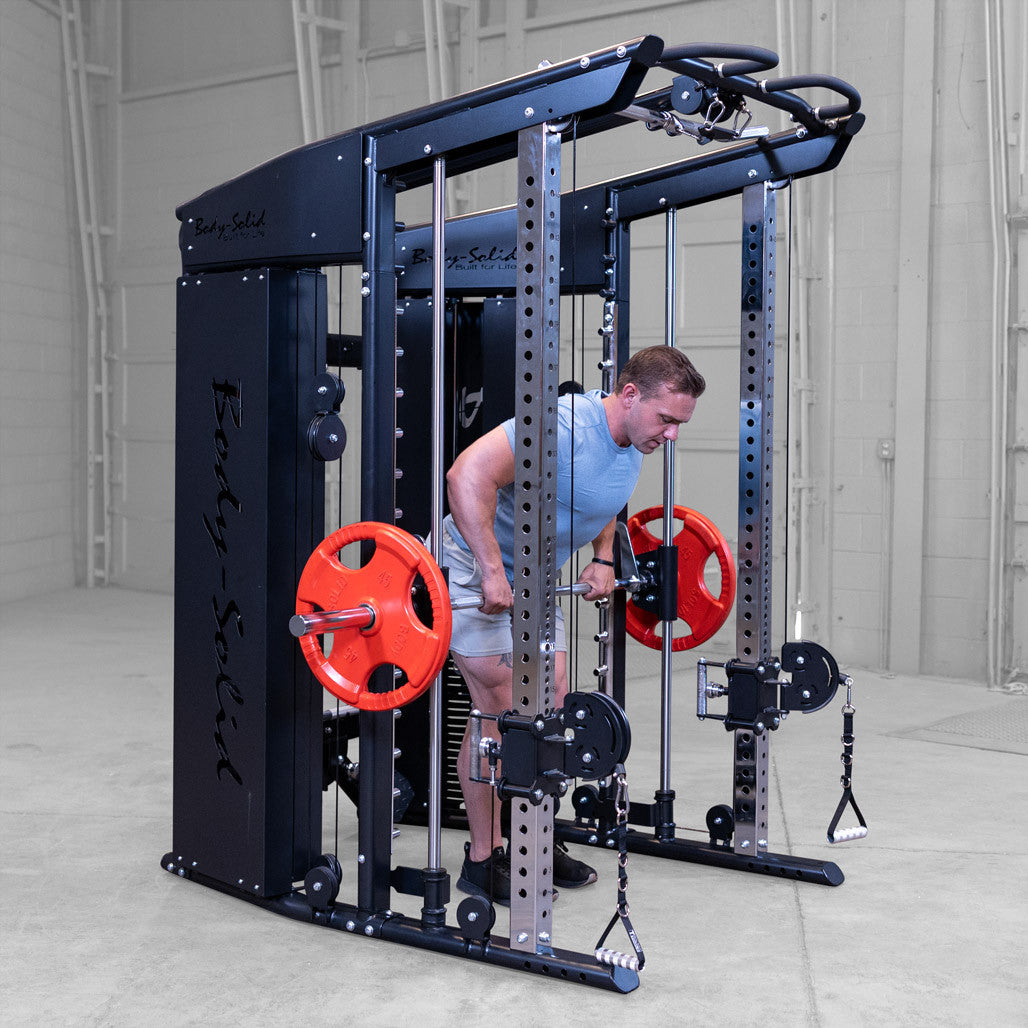 Body-Solid GSFR100 with man performing bent-over row