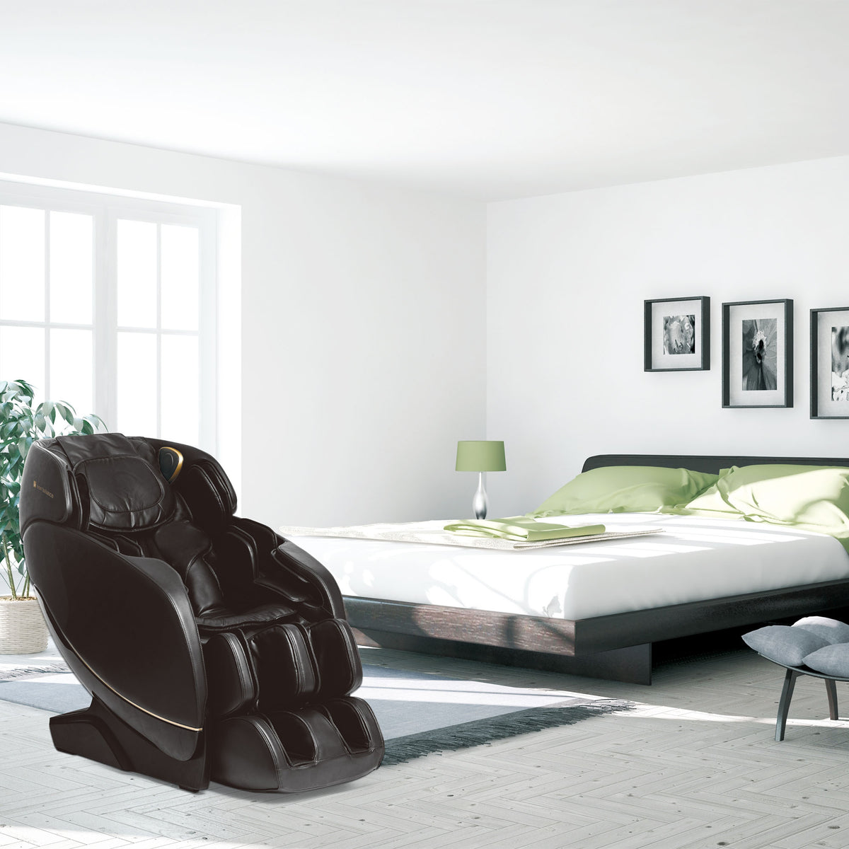 Inner Balance Jin 2.0 Massage Chair Johnson Massage Chairs Advanced Flexibility; Powerplates Jin2_Black_Lifestyle_1