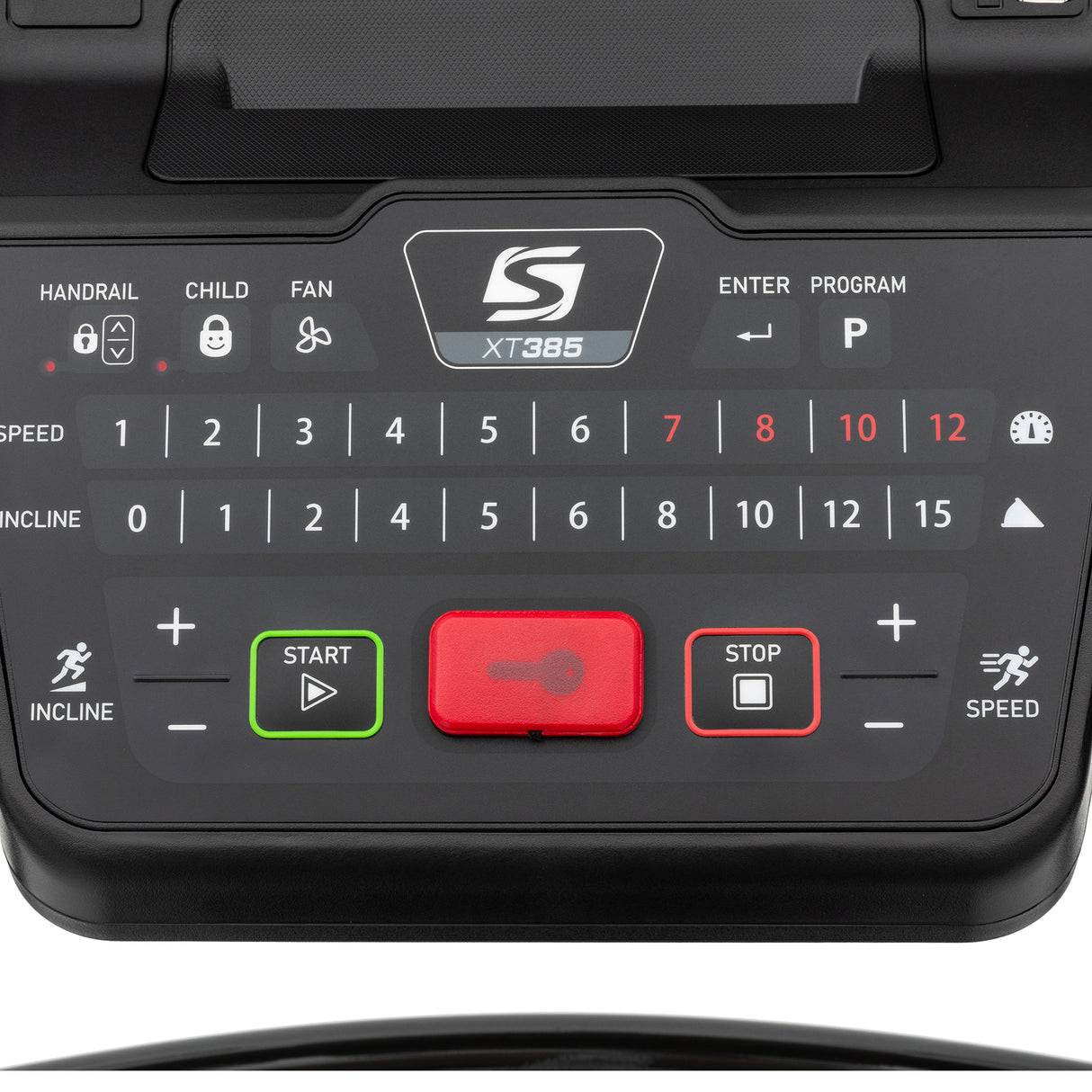 Spirit XT385 Treadmill Spirit Treadmills under 350lbs XT385_WR_XT385_Buttons