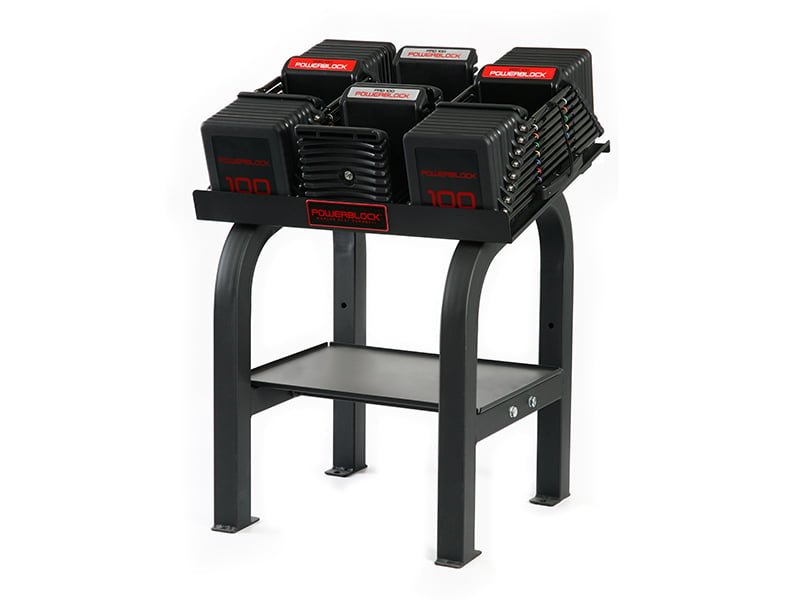PowerBlock Commercial Pro 100 Set 5-100 lbs w/ Stand PowerBlock Dumbbells commercial-pro-100-_750-00309-00_pair-with-stand