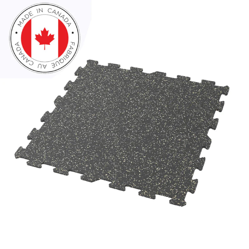 Gronk Fitness 2x2 8MM Center Interlocking Tiles 10% Yellow, White G&G Fitness Equipment Variant(s) - Color flooring_yellow