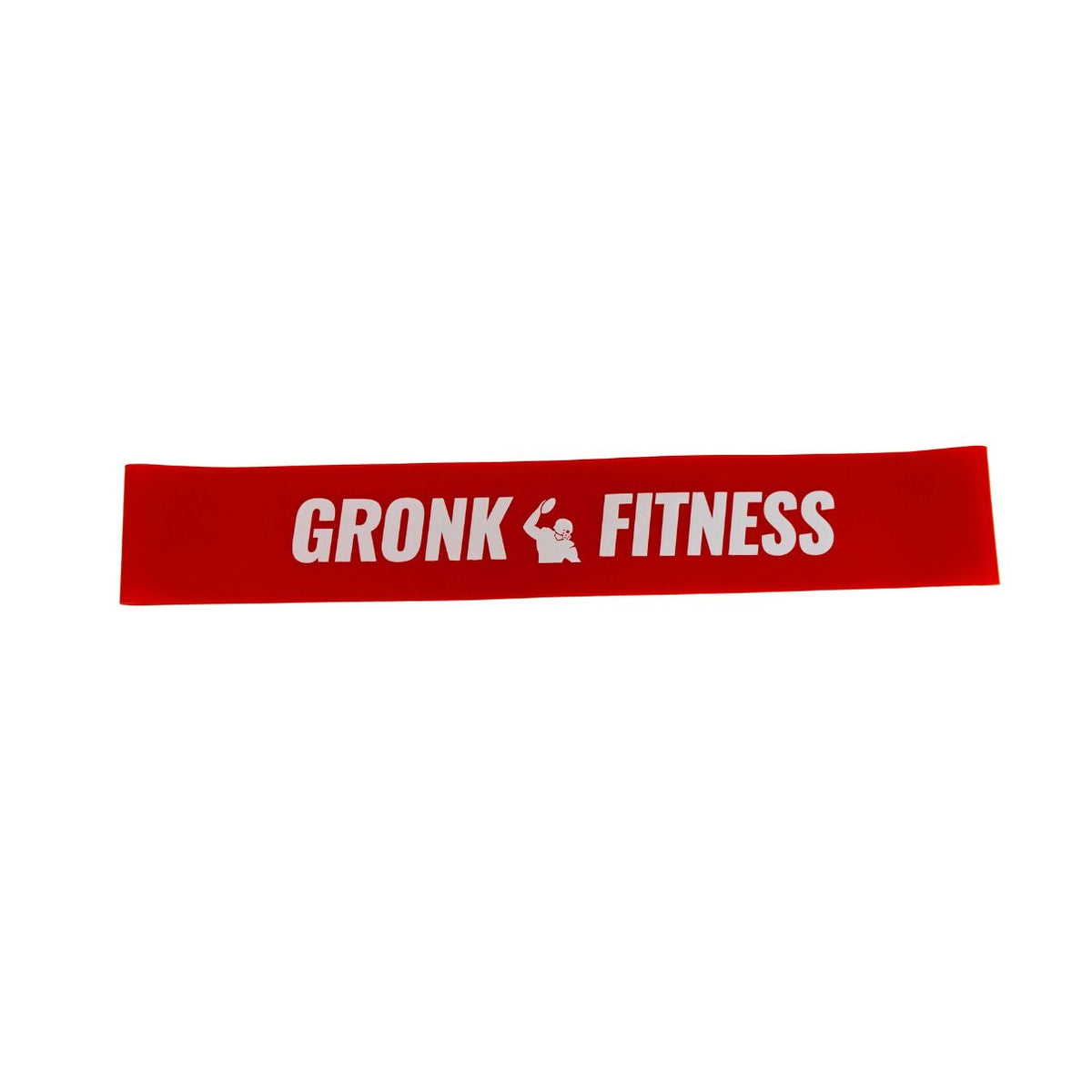 Gronk Fitness red mini-band with logo