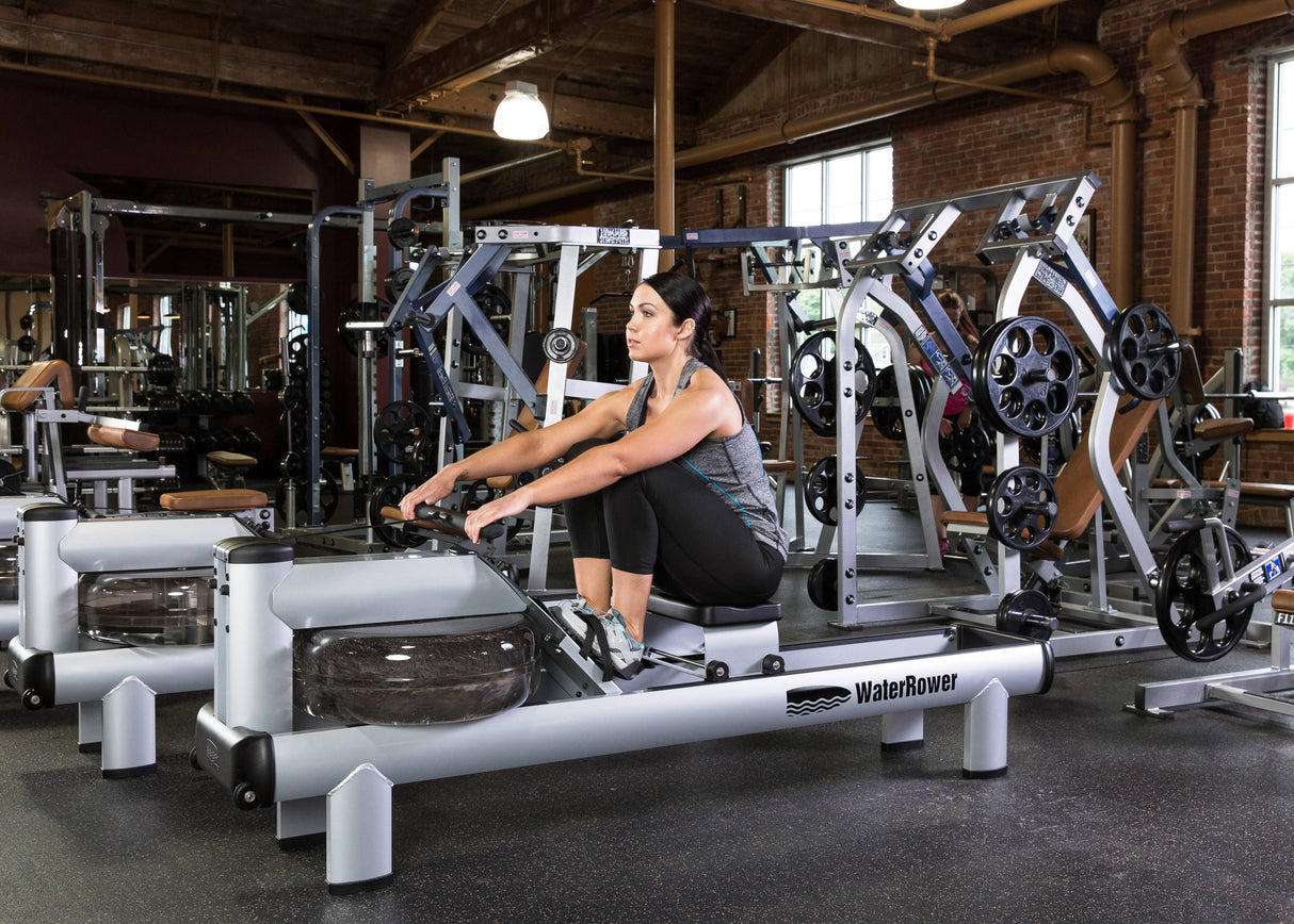 Waterrower M1 HiRise Rowing Machine Silver WaterRower Rowers, Cross-Row image_5c83be16-97bd-4c2b-8d3c-36ddec8129cf