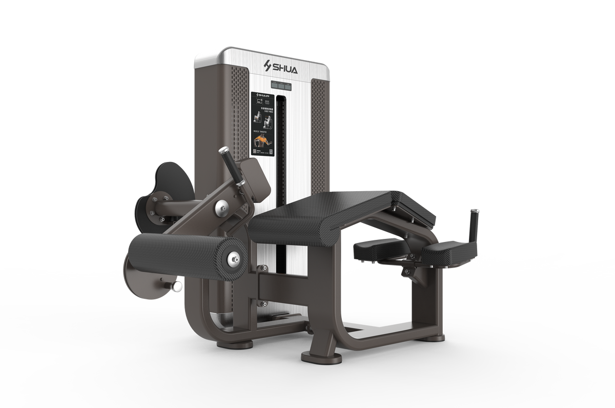 Shua G8807 Prone Leg Curl selectorized machine, studio render 5 of 5