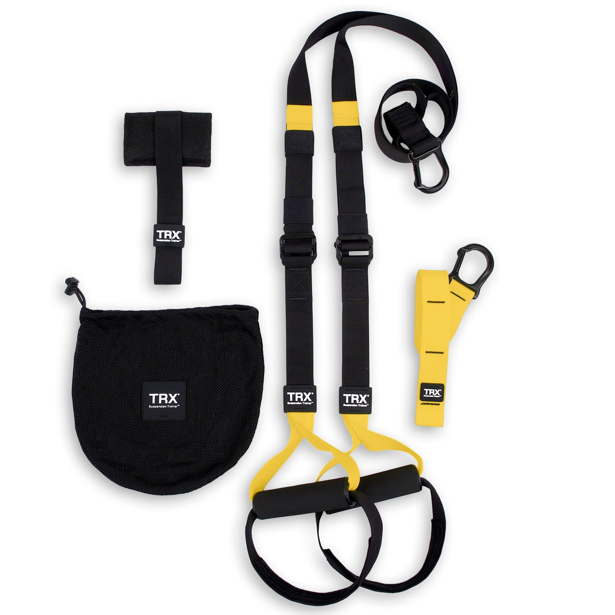 TRX Strong System components with mesh bag and straps