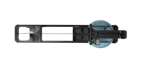 WaterRower Gronk M1 HiRise top-down view of seat and tank