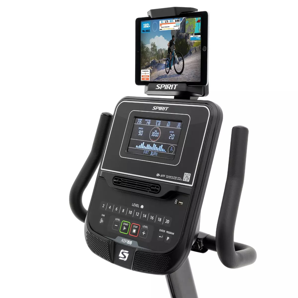 Spirit XBR55 Recumbent Bike Spirit Bike; Recumbent xbr55_wr_xbr55_right-3-4-_-ipad_zwift_jpg