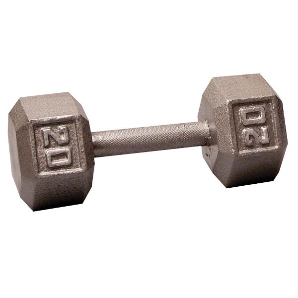 Body Solid Iron Hex Standard Dumbbell Gray Body Solid Variant(s) - LBWeight 20lbs