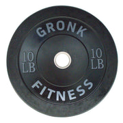 Gronk Fitness 10 LB black bumper plate with gray lettering