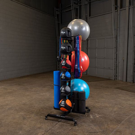 Body Solid GAR100 Mobile Multi Accessory Rack Default Title Body Solid Dumbell racks, power block stand, plate and bar storage, kettlebell racks, ball racks 485c6467-605c-ed11-834a-0af6a9949c45_GAR100_.