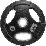 Gronk 25 lb rubber multi-grip Olympic plate, front view