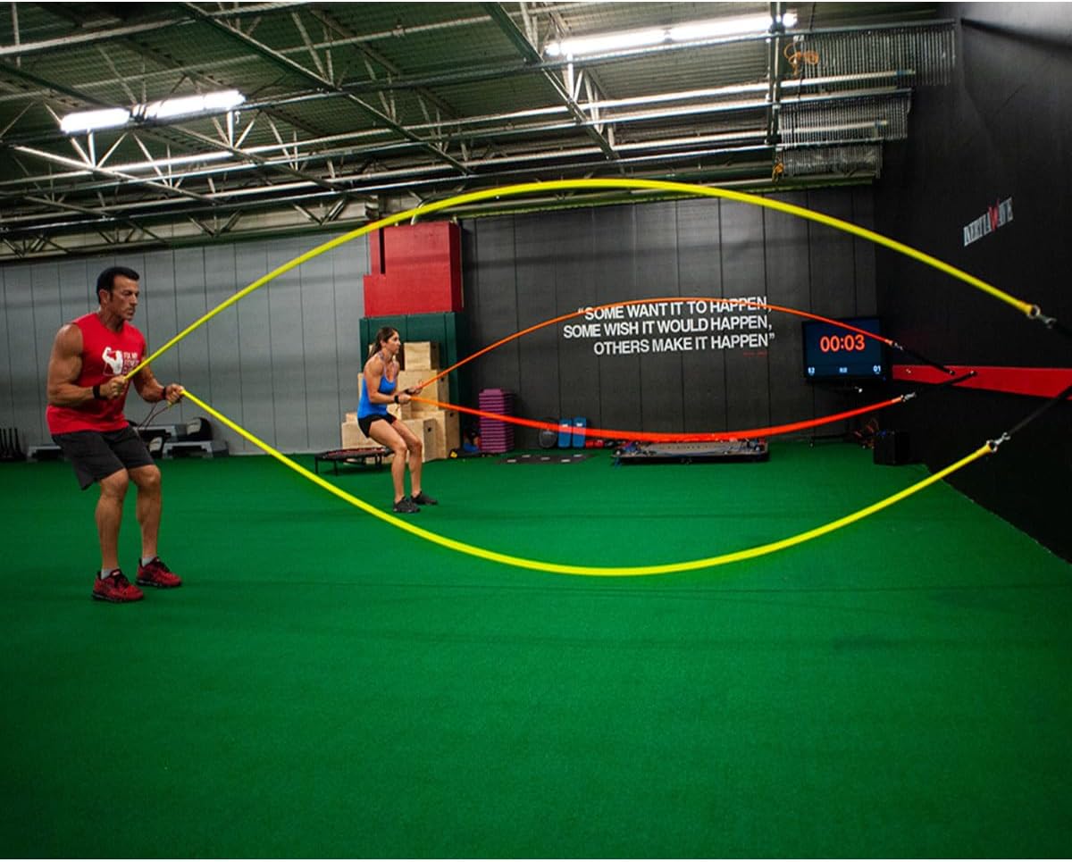 Inertia Wave - Dynamic Rubber Battle Ropes | Pink Inertia Wave Agility and Speed; jump ropes, climbing and battle ropes, ladders, sled, interval timer 61MvNHn1XrL._AC_SL1200_43ac21cb-dd3e-41c2-b27a-8f6a8a6b30f0