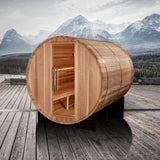 Golden Designs "Klosters" 6 Person Barrel Traditional Sauna - Pacific Cedar Golden Designs Recovery; foam rollers, advanced rollers, stretch and massage GDI-B006-01BGS23x3