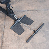 Body-Solid GLM85B footplate and handlebar close-up