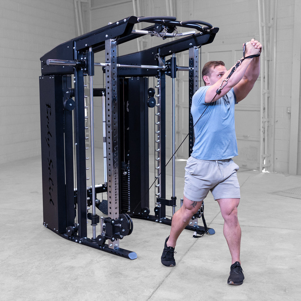 Body-Solid GSFR100 with man doing cable crossover