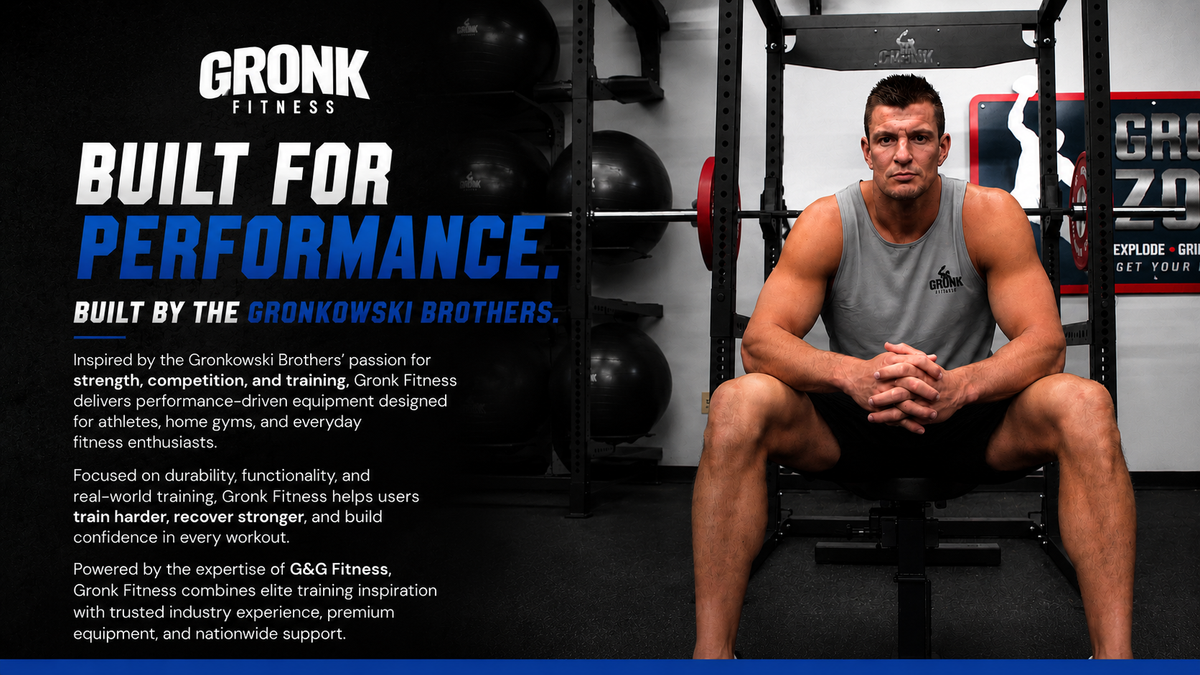 Gronk Fitness powered by G&G Fitness Equipment, providing premium fitness equipment for serious performance.