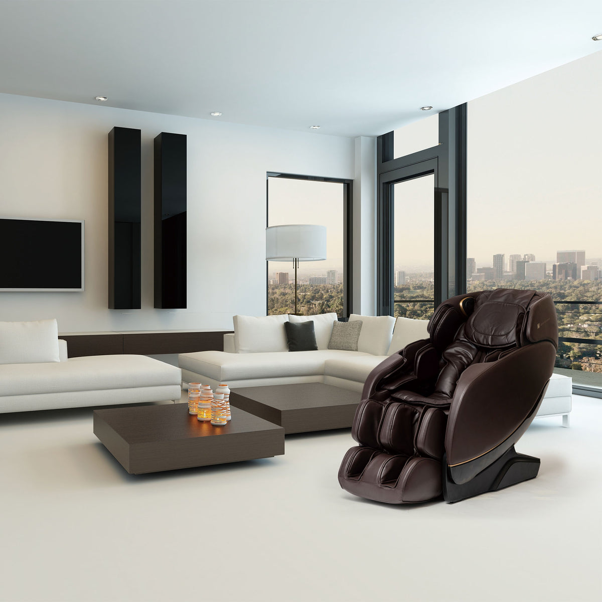 Inner Balance Jin 2.0 Massage Chair Johnson Massage Chairs Advanced Flexibility; Powerplates Jin2_Brown_Lifestyle_5