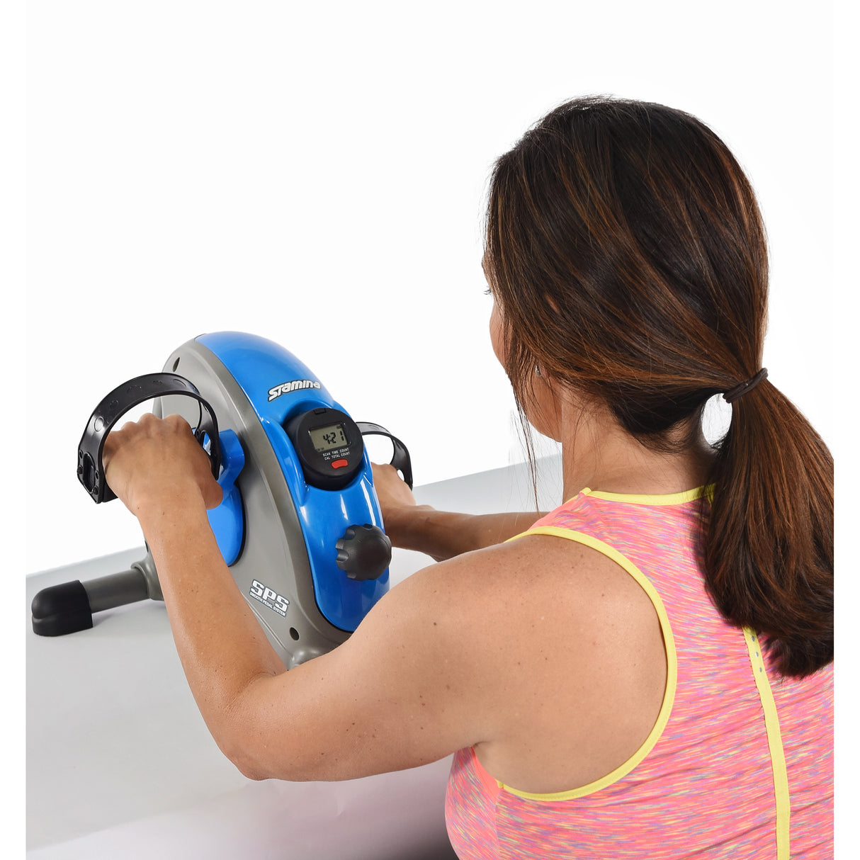 Stamina Mini Exercise Bike with Smooth Pedal System, Blue Stamina Aerobics; aerobic step, HR straps WEB2HGH15-0141.2