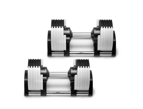SMRTFT NÜOBELL 50lb Adjustable Dumbbell Set White Ash SMRTFT Variant(s) - Color WHITE_50_1