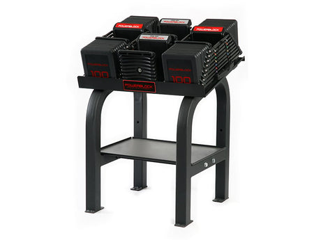 PowerBlock Commercial Pro 100 Set 5-100 lbs w/ Stand PowerBlock Dumbbells commercial-pro-100-_750-00309-00_pair-with-stand