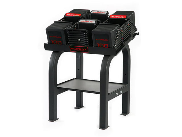 PowerBlock Commercial Pro 100 Set 5-100 lbs w/ Stand PowerBlock Dumbbells commercial-pro-100-_750-00309-00_pair-with-stand