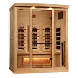 Angled right view of the three person cabinet