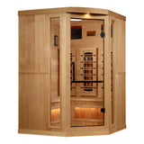 Corner cabinet angled right with black towel bar handle