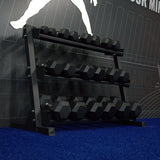 Gronk Fitness 3-Tier Dumbbell Storage Rack Gronk Fitness Products Dumbell racks, power block stand, plate and bar storage, kettlebell racks, ball racks gronkfitness_3-tier-dumbbell-storage-rack_view-5_0ef70e48-a446-44cf-b3ed-9c9ece38dd16