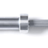 Gronk Fitness Olympic Bar sleeve and knurling close-up