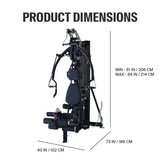 Inspire M3 Multi Gym dimensions with measurements
