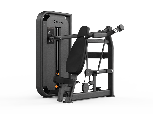 Shua G6804 Shoulder Press selectorized machine, studio render 1 of 3