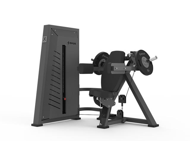 Shua G7706 Hybrid Lateral Raise selectorized machine, studio render 1 of 2