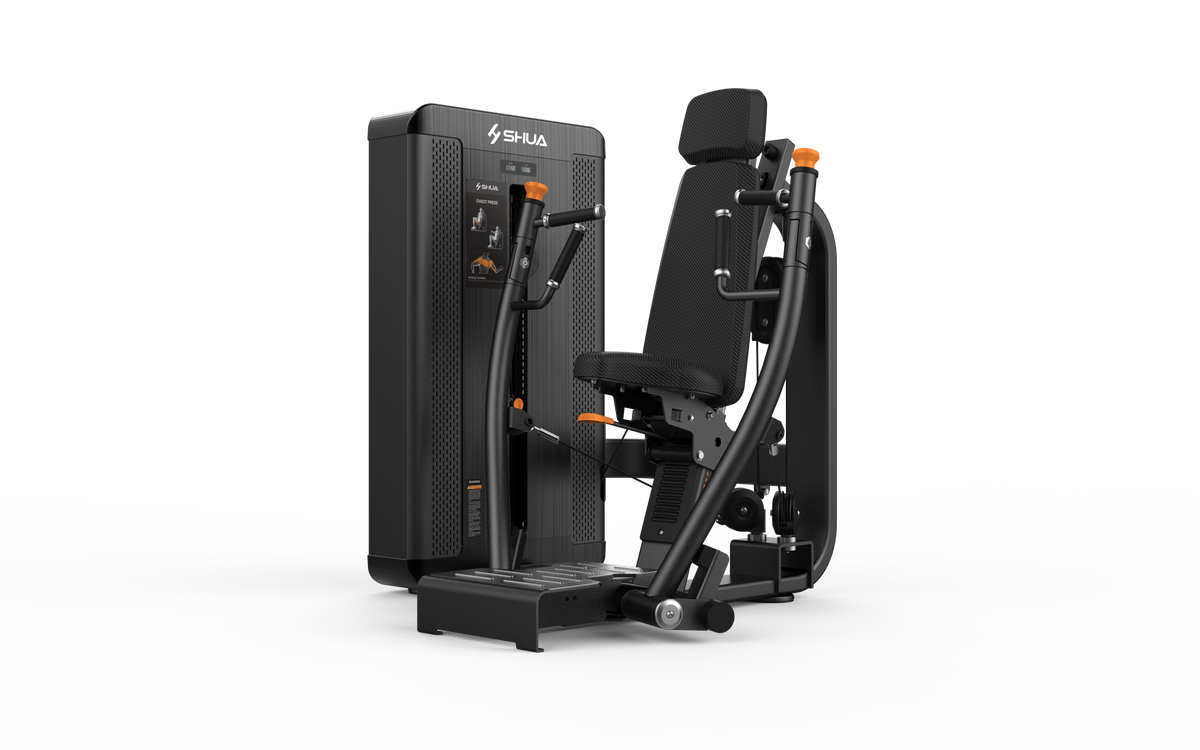 Shua G8801 Chest Press selectorized machine, studio render 1 of 4