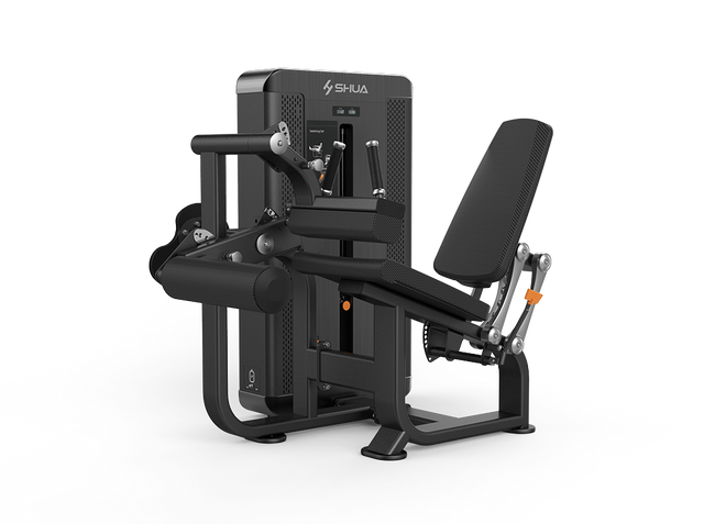 Shua G8827 Seated Leg Curl selectorized machine, studio render 1 of 2
