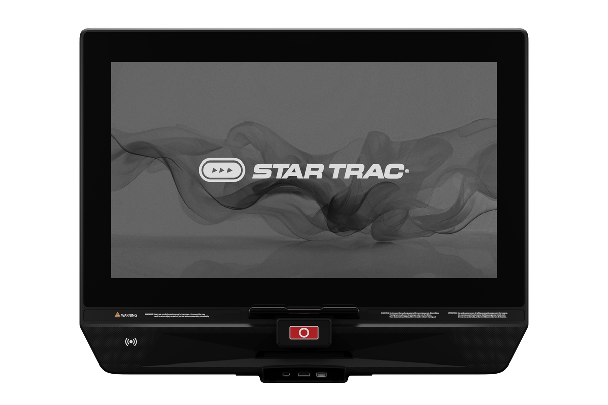 Star Trac Apex 24-inch HD Touch treadmill console — front view