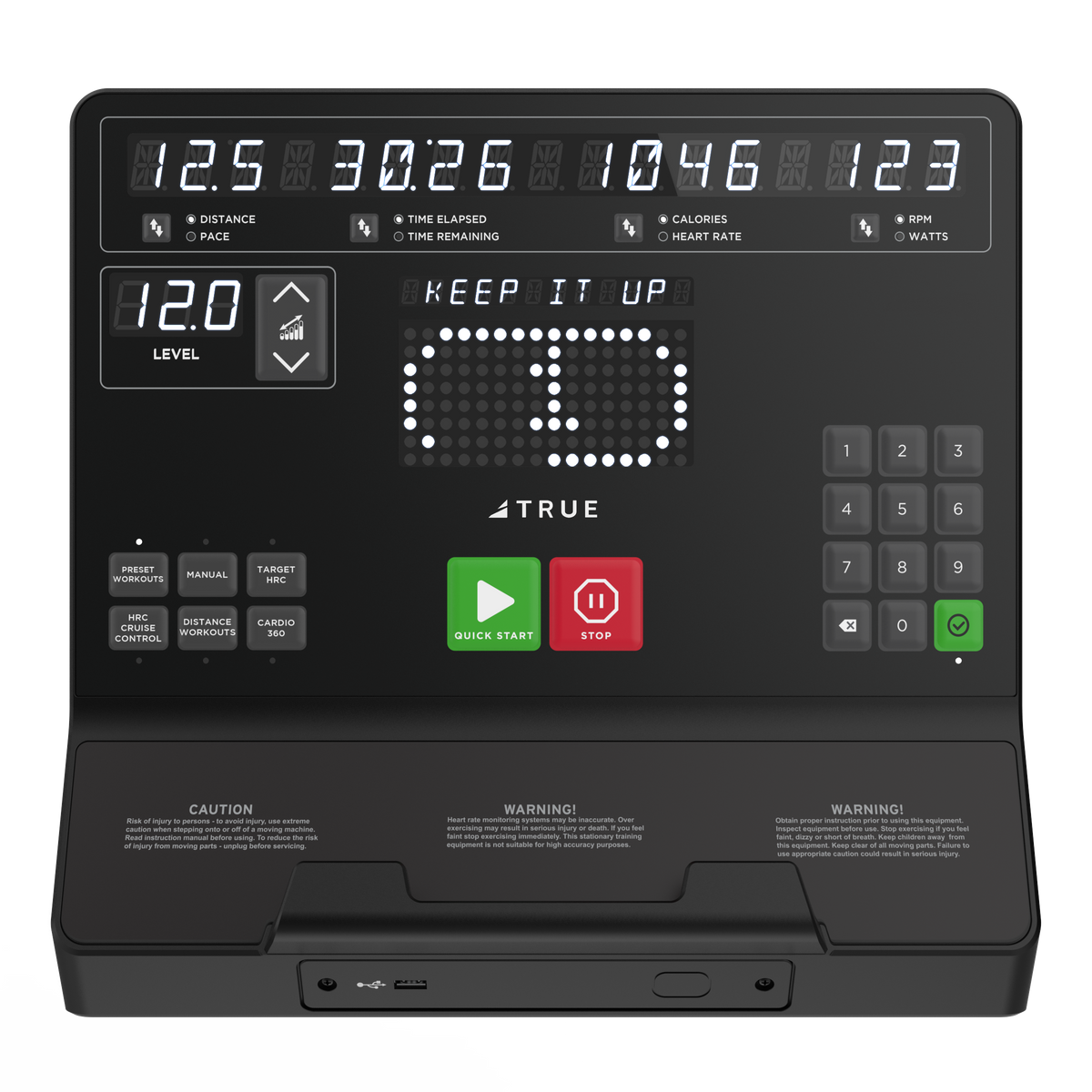 True Launch Recumbent Bike - True Unite LED Bike Console, view 4
