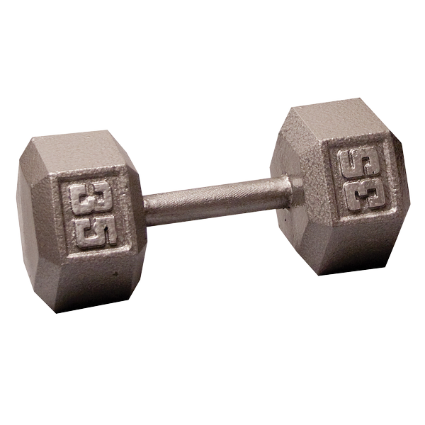 Body Solid Iron Hex Standard Dumbbell Gray Body Solid Variant(s) - LBWeight 35lb