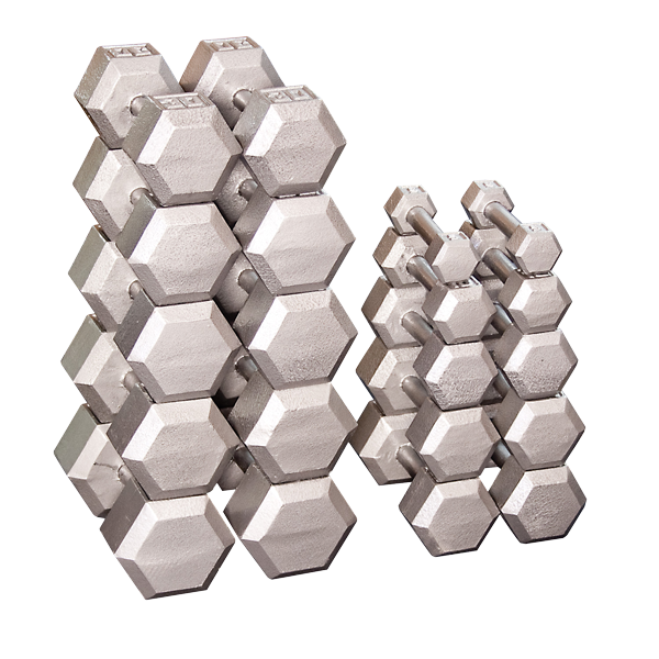 Body Solid Iron Hex Standard Dumbbell Gray Body Solid Variant(s) - LBWeight Hex_Dumbbells