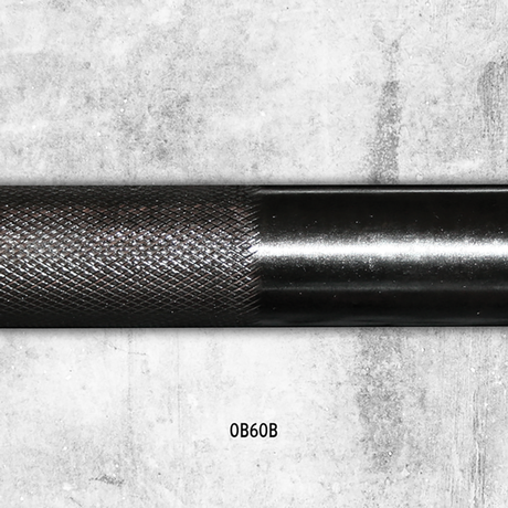 5 ft. Olympic Bar- Black Body Solid Lifting bars, weight bars, dumbbell handles OB60B-knurling-600px