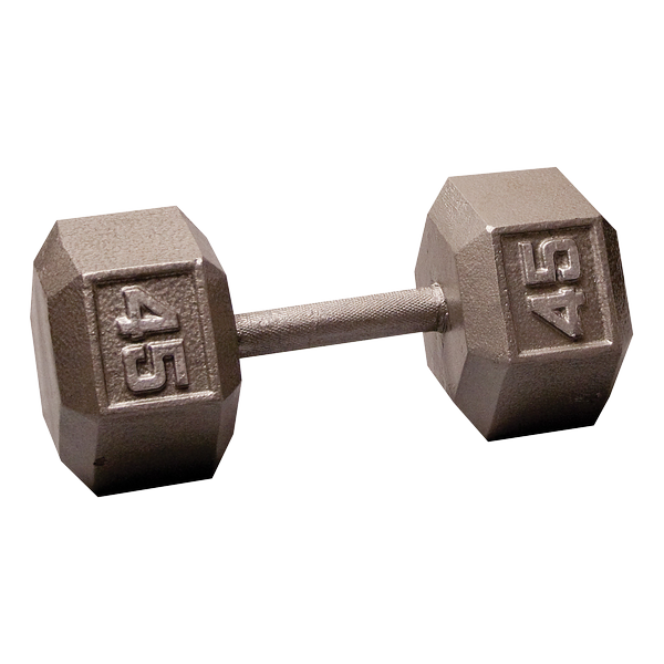 Body Solid Iron Hex Standard Dumbbell Gray Body Solid Variant(s) - LBWeight SDX45_HERO