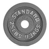Cast Iron Olympic Plates G&G Fitness Equipment Variant(s) - LBWeight|Color grey_25_lb